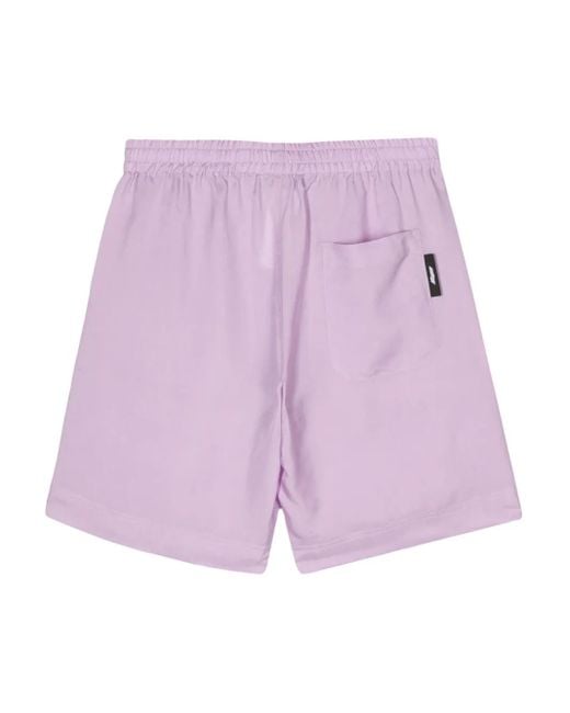 MSGM Purple Logo-Embroidered Shorts for men