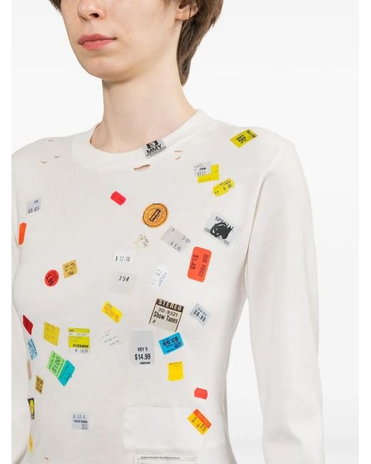 Maison Mihara Yasuhiro White Graphic-Print T-Shirt