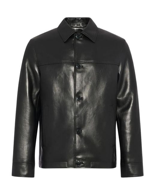 Yves Salomon Lammlederjacke mit Knopfverschluss in Black für Herren