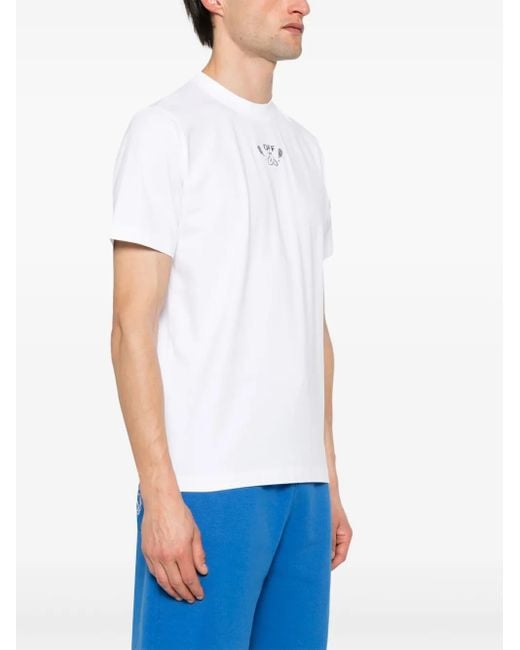 Off-White c/o Virgil Abloh White Off- Logo Cotton T-Shirt for men