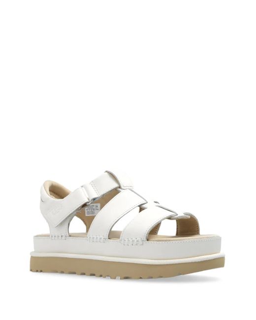 Ugg White Leather Platform Sandals 'Goldenstar'