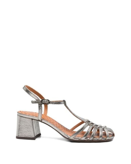 Chie Mihara Natural Mustel Metallic-Effect Sandals