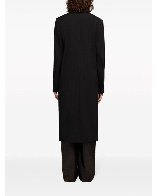 AMI Black Double-breasted Wool Coat