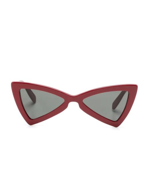 Saint Laurent Red Geometric-Frame Sunglasses