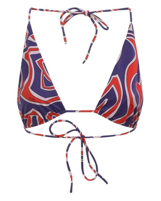 Emilio Pucci Red Bikinioberteil Mit Abstraktem Print