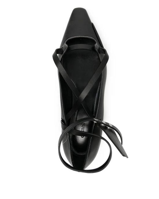 Off-White c/o Virgil Abloh Black Strapped Flat Pumps