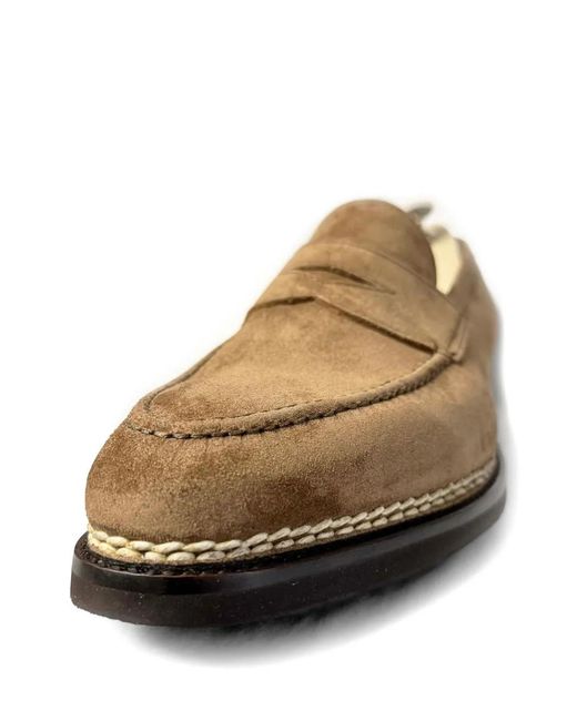 Bontoni White Principe Suede Loafers for men