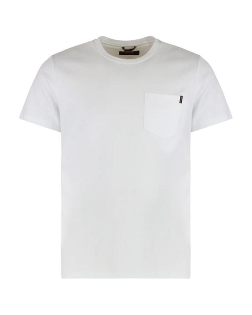 Moorer White Bruzio-Slc Chest-Pocket T-Shirt for men