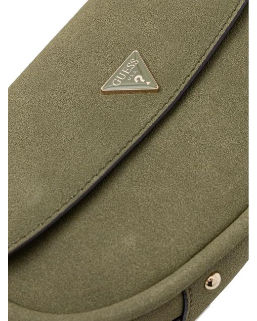 Guess Green Danya Logo-Plaque Shoulder Bag