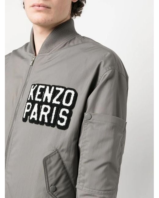 KENZO Bomberjacke Mit Logo-Patch in Gray für Herren