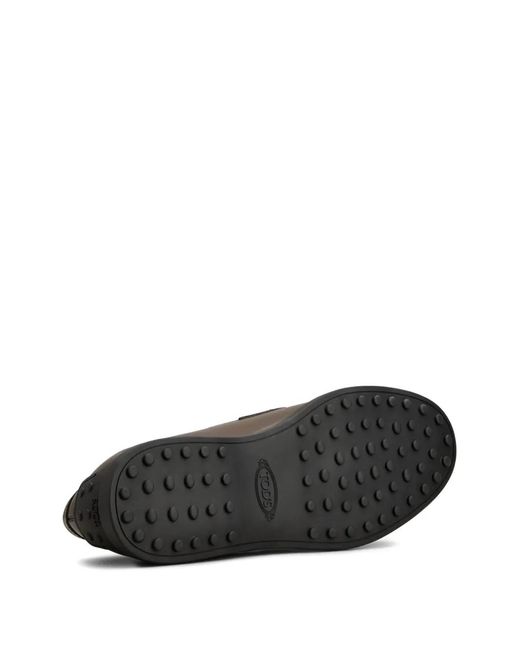 Tod's Brown Leather Penny Loafers for men
