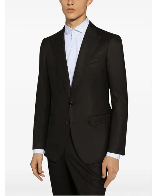 Dolce & Gabbana Black Wool Single-Breasted Jacket for men