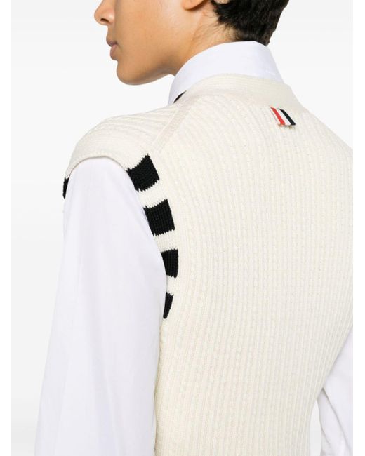 Thom Browne Kabelgebreid Vest in het White