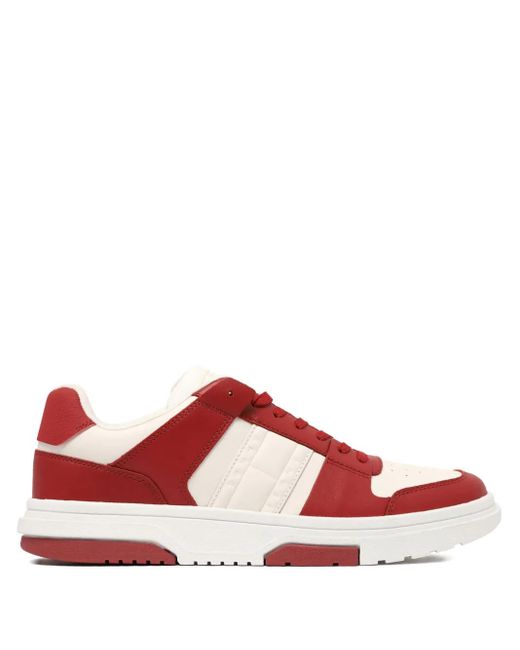 Tommy Hilfiger Red Leather Sneakers for men