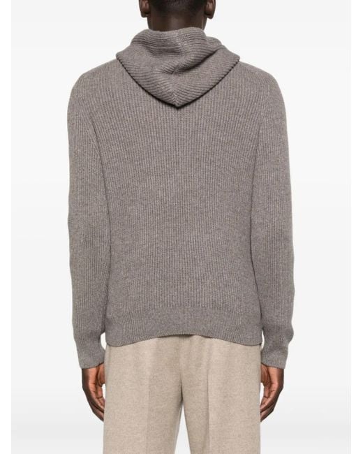 Tagliatore Geribbelde Hoodie in het Gray voor heren