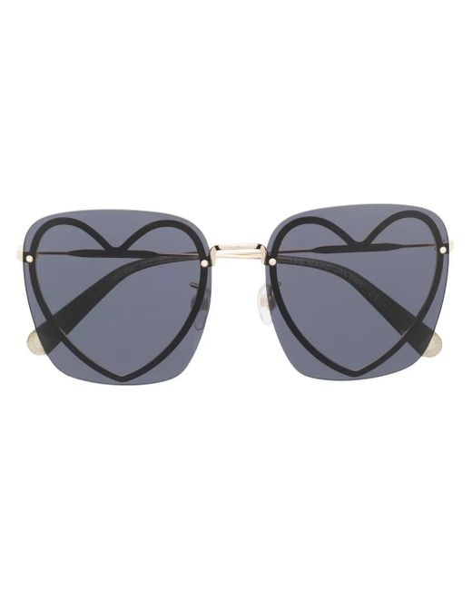 Marc Jacobs Blue Oversized Heart-Frame Sunglasses