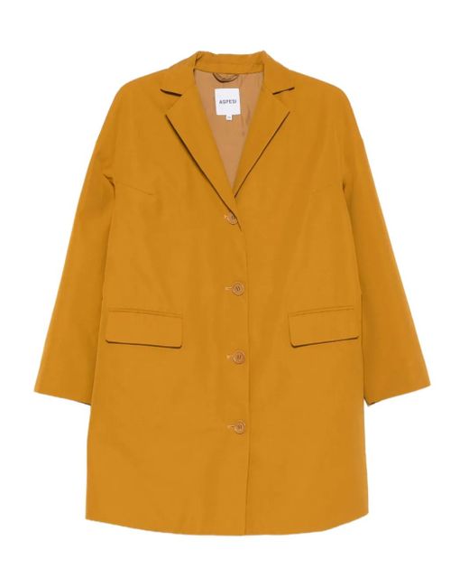 Aspesi Yellow Flap-Pocket Buttoned Coat