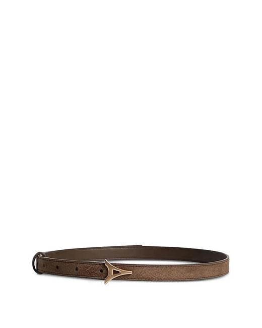 Manière De Voir White Leonie Eiffel Slim Suede Belt