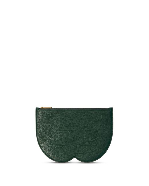 Burberry Green Large Leather Chess Pouch