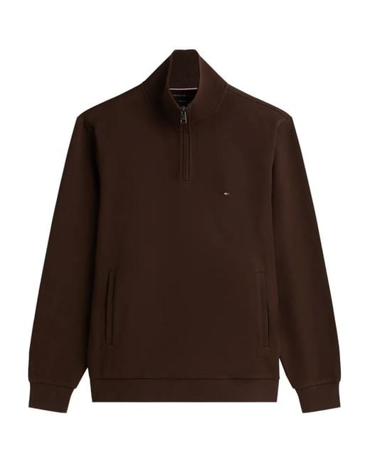 Tommy Hilfiger Brown Zip-Up High-Neck Sweater for men