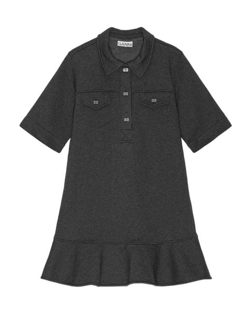 Abito Corto Con Ruches di Ganni in Black