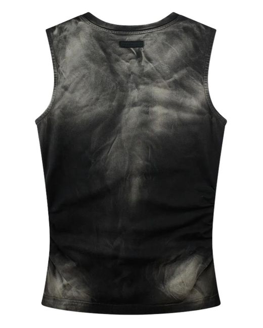 Feng Chen Wang Black Washed Denim-Print Vest