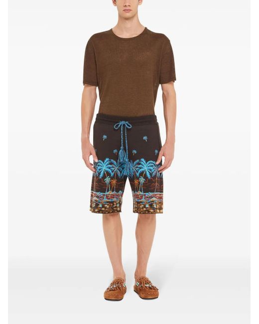 Alanui Blue The Tale Of Hawaiian Shorts for men