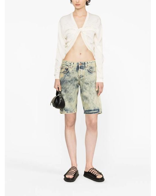 VAQUERA Gray Logo-Patch Denim Shorts