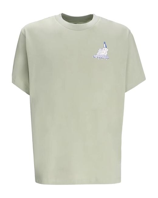New Balance Green Graphic-Print T-Shirt for men