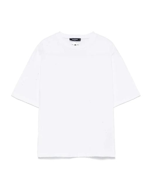 DSquared² White Logo-Patch T-Shirt for men