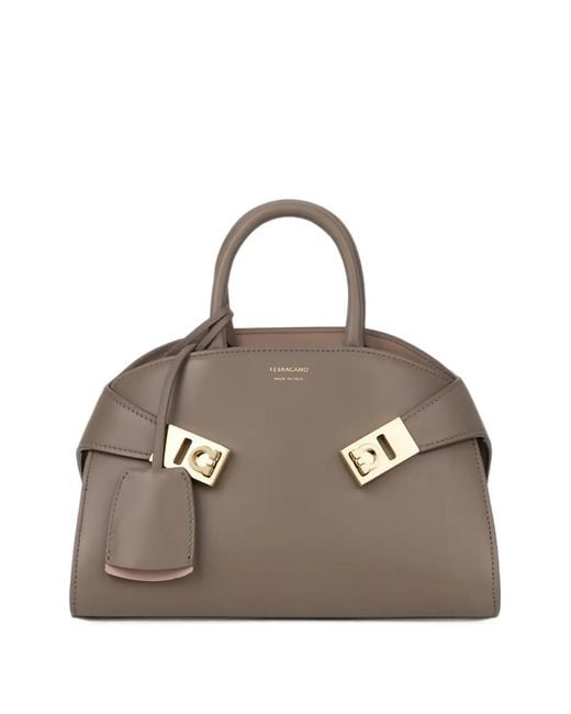 Ferragamo Metallic Mini Hug Tote Bag