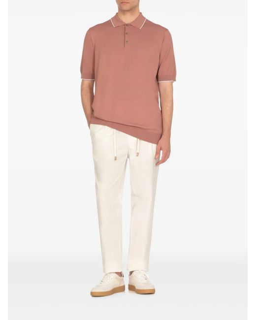 Peserico Pink Cotton Polo Shirt for men