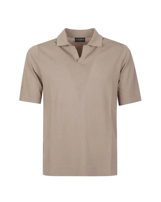 Ballantyne Gray V-Neck Pointed-Collar T-Shirt for men