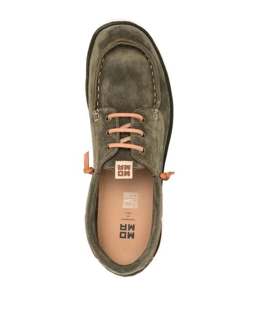 Moma Green Suede Boat Shoes for men