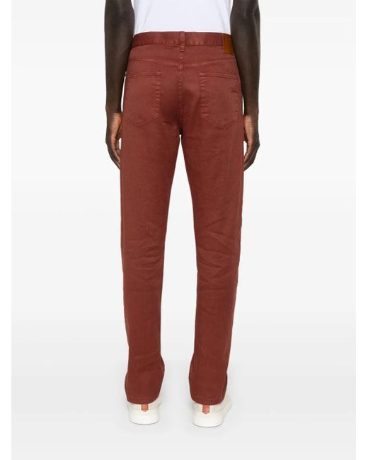 Vaqueros con parche del logo Zegna de hombre de color Red