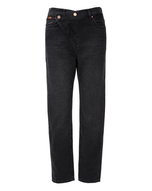 No44 Black Crossover-Button Jeans