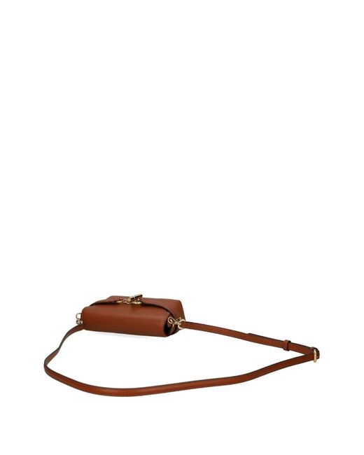 Ralph Lauren Brown Buckle-Detail Leather Crossbody Bag