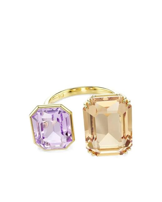 Anillo Millenia con gemas y esmeralda Swarovski de color Metallic