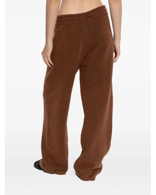 Adidas Brown Logo Drawstring Knit Trousers