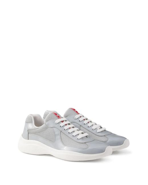Prada White America's Cup Chunky-Sole Lace-Up Sneakers for men
