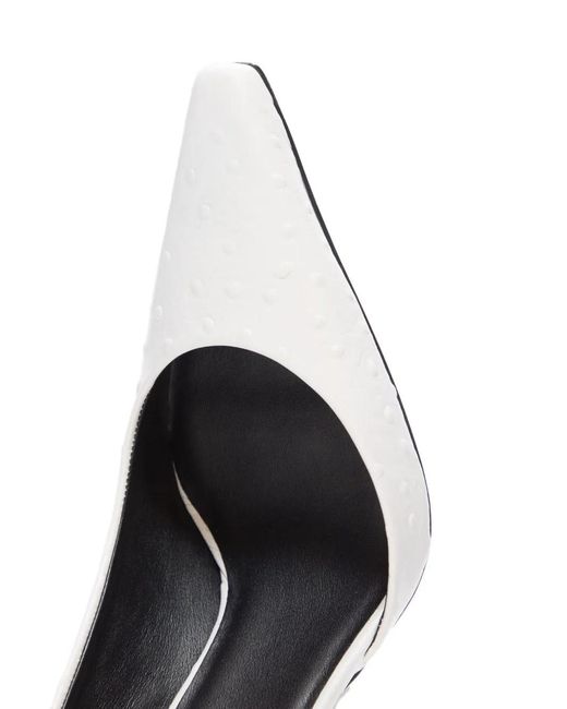 Loulou de Saison White Scala Ostrich-Effect Pumps