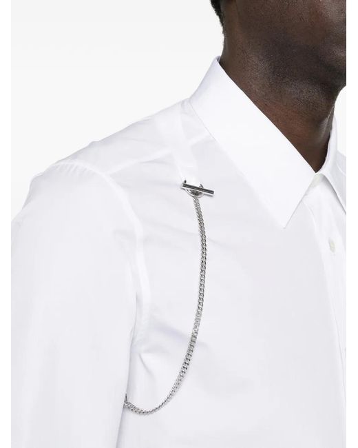 McQueen White Shirt With Chain for men