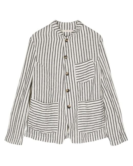 Forme D'expression White Stripe-Pattern Jacket