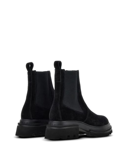 Hogan Black Elastic Suede Ankle Boots