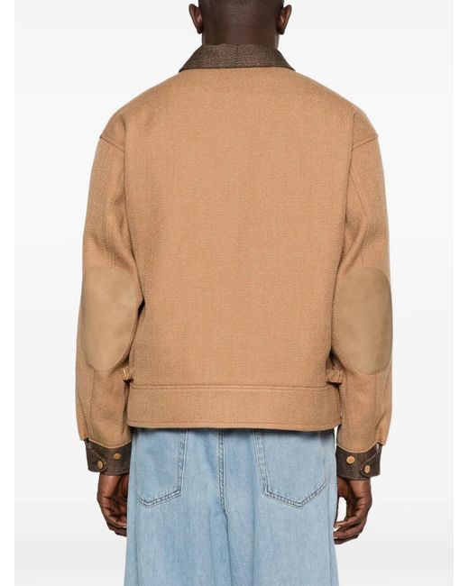 Visvim Natural Contrast-Collar Zip Jacket for men