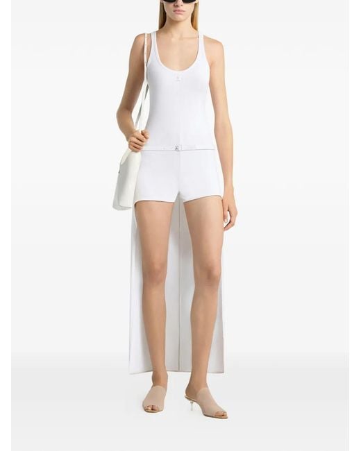 Courreges White Rib Train Playsuit