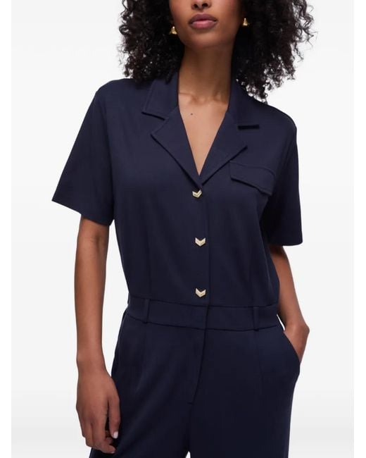 Liu Jo Blue Milanese Stitch Jumpsuit