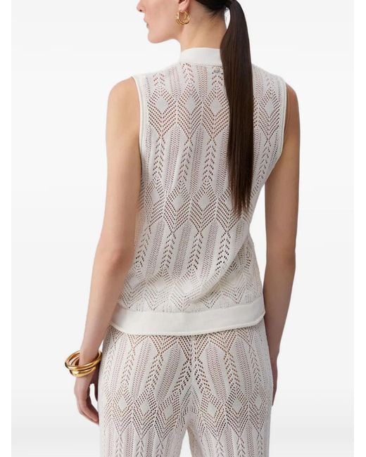 Liu Jo White Knit Top With Bow
