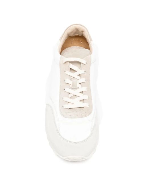 Eleventy White Panelled Sneakers for men