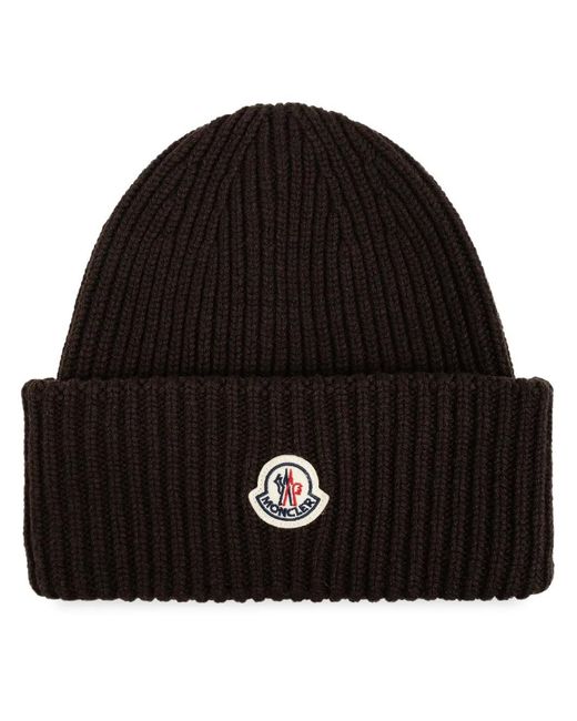 Gorro Con Parche Del Logo Moncler de color Black